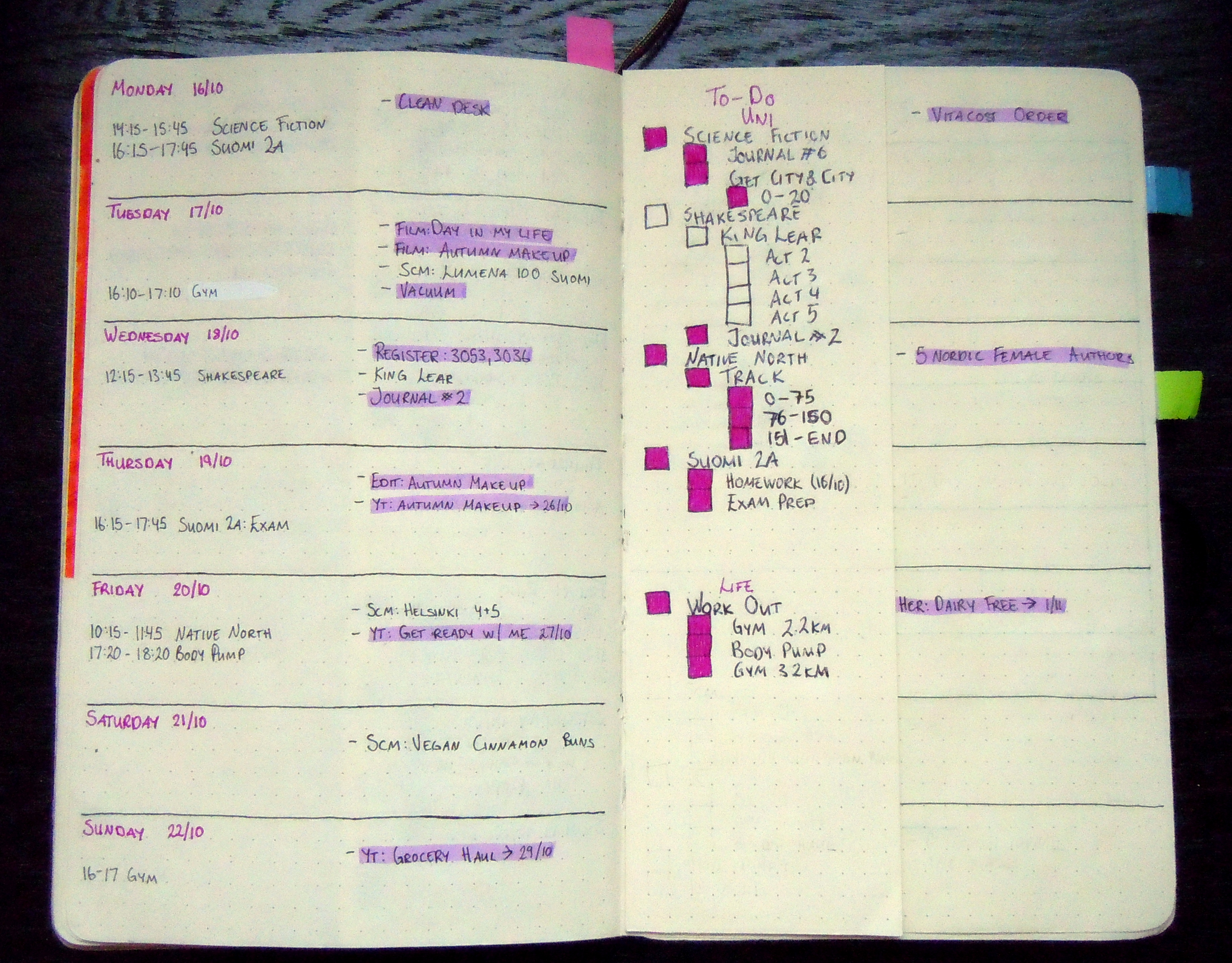 Bullet Journal to-do list